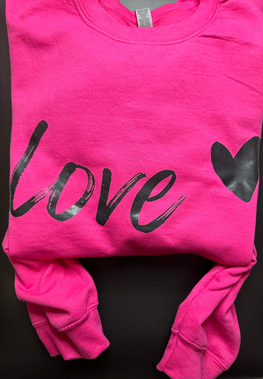 Hot Pink Love Sweatshirt